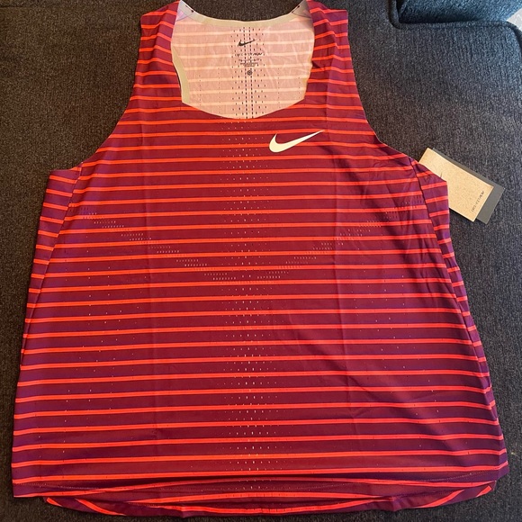 Nike Dri-Fit ADV Aeroswift Women’s Red Running Singlet Size Extra Large - Picture 1 of 6